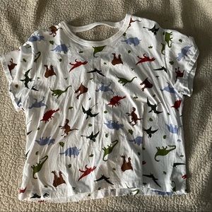 Dinosaur Print Crop top - Large , White